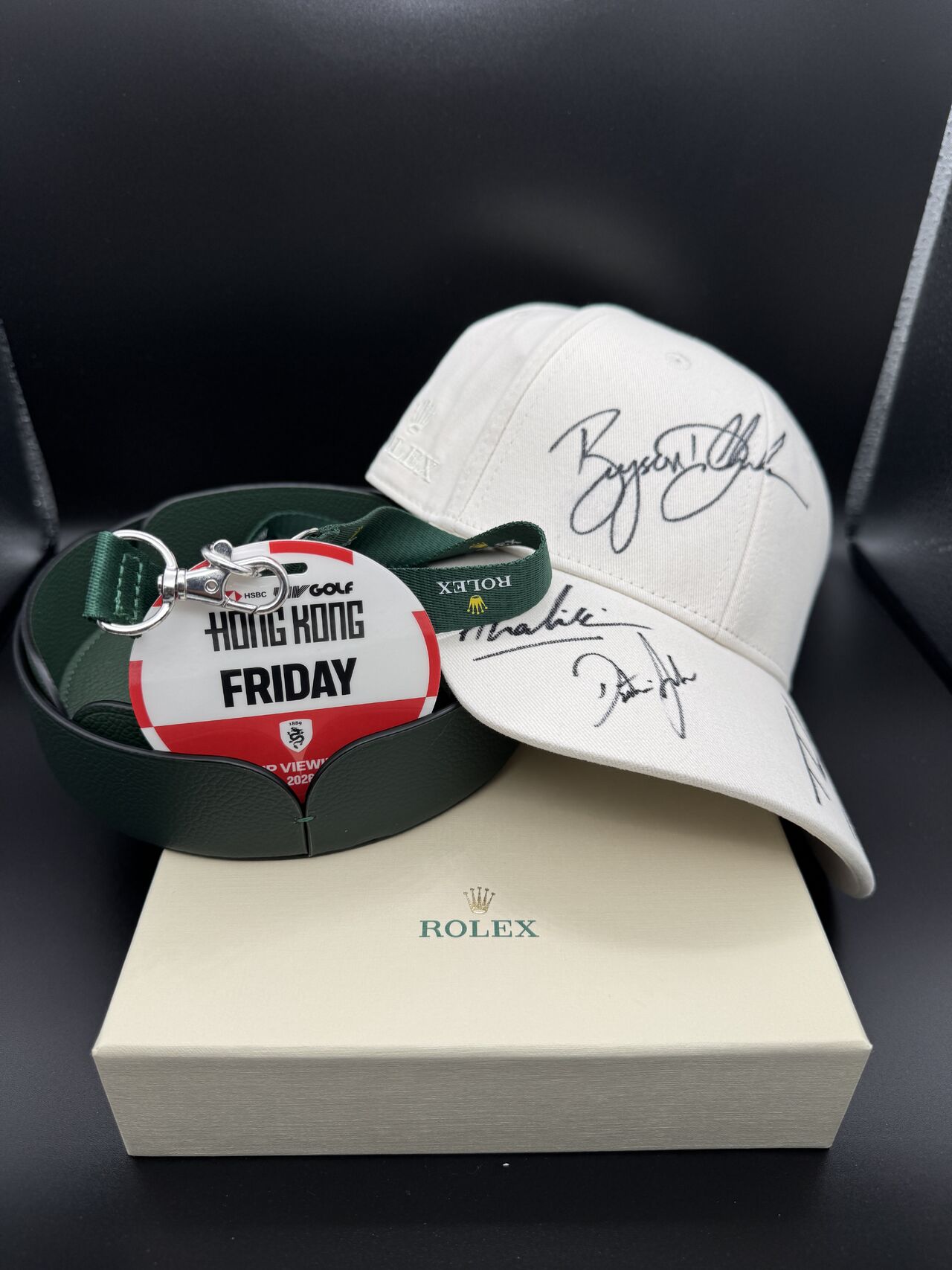Rolex branded merchandise and signed keepsakes from the HSBC Hong Kong Golf Championship
